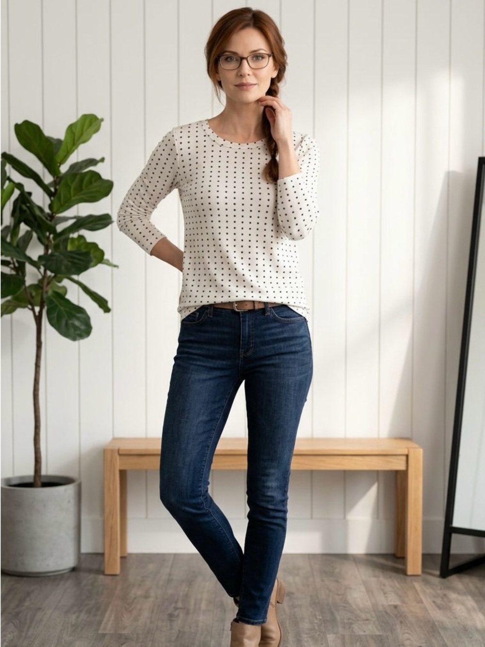 Banana Republic Top Size Small White with Black Stars